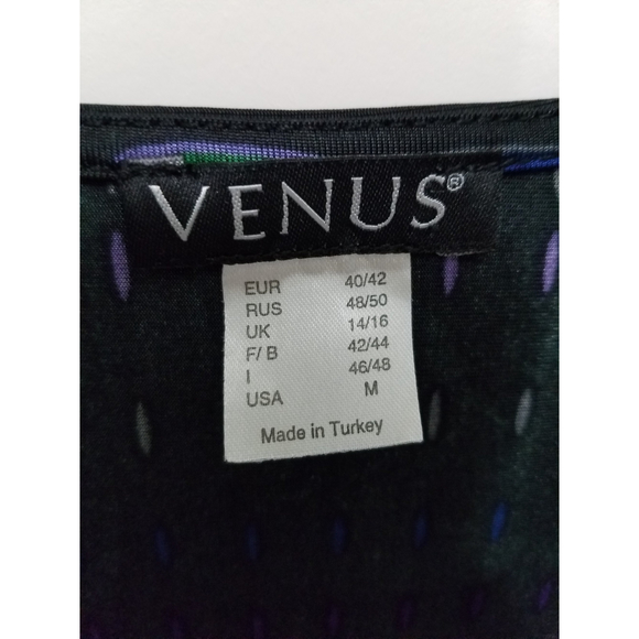 Venus NWOT Paisley Long Sleeve V-neck Elastic Waist Super Soft Stretchy Sz M - Picture 7 of 11